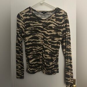 Rails Black and Tan Animal Print Long Sleeve Top